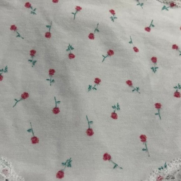 SKIMS Lightweight Cotton Lace Trim Boyshort Snow Ditzy Rose Print Large NWT - Picture 4 of 9